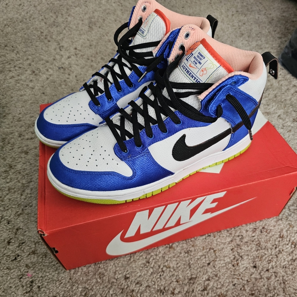 Nike Dunk High Blue Satin Women's US W 9.5
